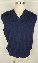 Mens Ping Blue Mercerized Cotton Golf V-Neck Sweater Vest Italy Large - $14.85