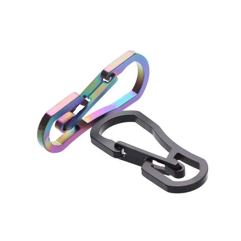 1pcs Titanium Plating Multi-Function Keychain Snap Hook Clip Carabiner Outdoor - £10.34 GBP