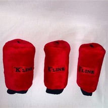NEW K Line Red Golf Club Head Cover Gloves Set 3 Fuzzy Soft Headcover Protector - £18.69 GBP