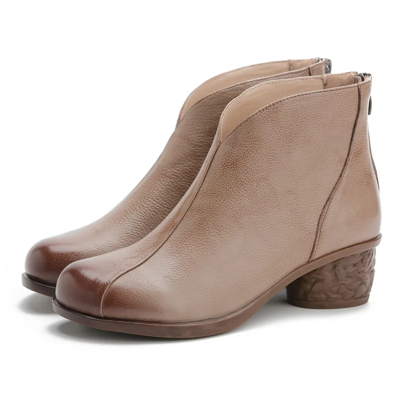 Xiuteng 2024  Ankle Boots For Women Leather Shoes Women Mom Women Shoes Round To - £92.73 GBP