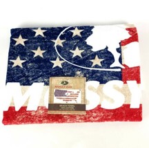 Mossy Oak Beach Towel USA Flag 30x60&quot; Stars Stripes Red White Blue &amp; Log... - $25.73