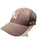 NY Yankees Hat MVP Cap '47 Gray Embroidered MLB New York Strapback Grunge OSFA - £14.68 GBP