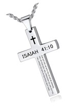 Inspirational Bible Verse Cross Necklace for Men for - £38.18 GBP