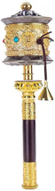 Copper Large Hand Held Prayer Wheel with Tibetan Buddhist Six-Character Truth Pr - £43.42 GBP