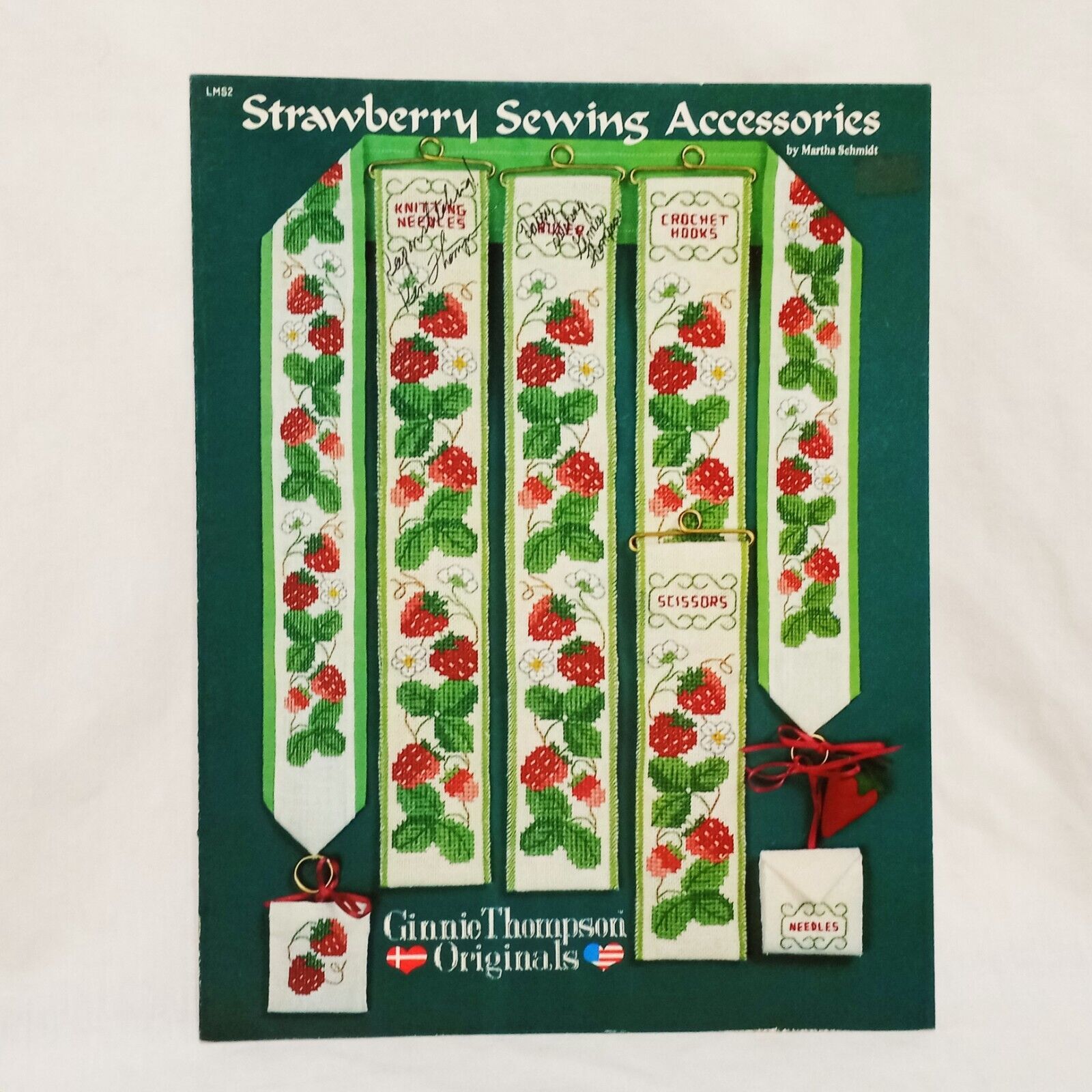 Strawberry Sewing Accessories Cross Stitch Leaflet Ginnie Thompson Originals - $14.84