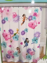 Disney Fairies Fabric Bathroom Shower Curtain 72" x 72" - $36.62