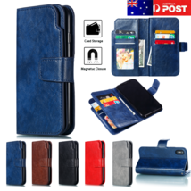 For Apple iPhone XS XR X 11 Pro Max 8 7 Case Magnetic Leather Wallet Cards Case - £42.24 GBP