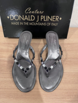 Donald J Pliner Couture embellished thong 2 inch kitten heels sandals si... - £50.50 GBP