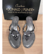 Donald J Pliner Couture embellished thong 2 inch kitten heels sandals si... - $64.21