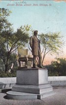 Lincoln Statue Park Chicago Illinois IL Postcard 1908 to Elmcreek Nebraska N30 - £2.37 GBP