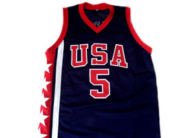 Jason Kidd Team USA New Men Custom Basketball Jersey Navy Blue Any Size image 4