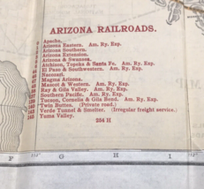 VTG Arizona Railroad Map Rand McNally Trails Highway Electric Lines 21&quot; x 28&quot; - £31.31 GBP