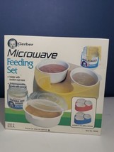New Old Stock Vintage Gerber Microwave Feeding Set Yellow in plastic - $37.62