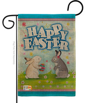 Happy Easter Bunnys Lovely Egg Burlap - Impressions Decorative Garden Flag G1920 - £18.46 GBP