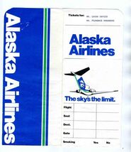 Alaska Airlines Ticket Jacket Baggage Claim Checks &amp; Ticket Gustavus Gla... - $17.82