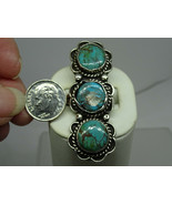 SIGNED Navajo Sterling Silver &amp; Turquoise Ring Earl Chee Jr.,Old Pawn,2.... - £216.25 GBP