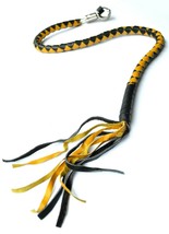 Genuine Leather Motorcycle Whip Get Back whip with Tassels 41&quot; BLACK / Y... - £23.48 GBP