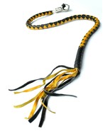 Genuine Leather Motorcycle Whip Get Back whip with Tassels 41&quot; BLACK / Y... - $29.99