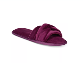Charter Club Twisted Open-Toe Scuff Slip On Slippers Wine Burgundy LARGE... - $18.00