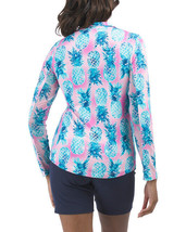 NWT G LIFESTYLE ANANAS AQUA TURQUOISE HOT PINK Long Sleeve Mock - S M L XL image 2