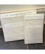 RALPH LAUREN SPA Organic Queen Flat Sheet &amp; 2 Standard Pillowcases Sand ... - £69.89 GBP