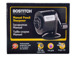 Bostitch Wall-Mount/Counter-Mount Antimicrobial Manual Pencil Sharpener Black - £5.51 GBP