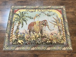 Vintage Tapestry 4 x 5.6, Adorned Elephant Pictorial - £863.20 GBP