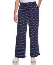 New Rafaella Blue White Dots Wide Leg Drawstring Waist Pants Size Xl - £39.95 GBP