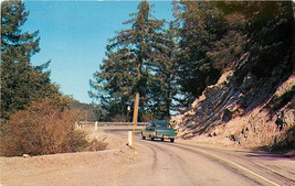 Chrome Postcard CA Scenic View ca1950s Car Mount Wilson Highway Roadside F533 - $3.47