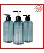 Multi-Purpose 3-Pack Shampoo and Conditioner Bottles with Stylish Blue F... - $574.37 MXN
