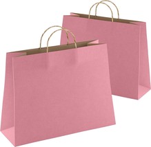 25 Purple Kraft Paper Shopping Bags 16x6x12 - 150gsm Merchandise Bags w/... - £25.61 GBP