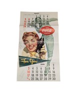 Vintage 1954 Coca Cola Calendar Poster Football September/October Coke Sign - $105.74 CAD
