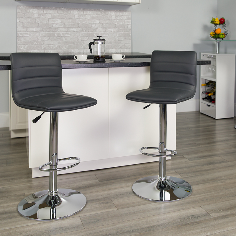 Gray Vinyl Barstool CH-92023-1-GY-GG