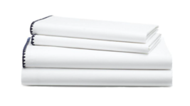 Lauren Ralph Lauren Tessa 200-Thread-Count Queen Sheet Set in White/Navy - £95.88 GBP