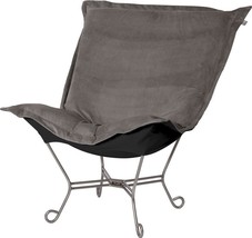 Pouf Chair Howard Elliott Bella Pewter Gray Polyester Poly - £821.80 GBP