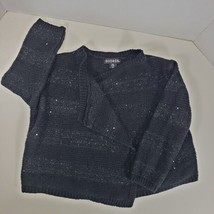 George Toddler Girls&#39; Black Strip with Sequins on Front Size 6/6X Sweater - £7.58 GBP