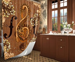 Music Dragon Shower Curtain, Treble Clef, Violin and Notes - £56.62 GBP
