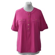 Charter Club Woman Top Womens 1X Pink Tee T Shirt - £19.68 GBP