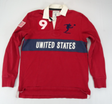 Polo Ralph Lauren Vintage USA 9 Patch Rugby Men&#39;s M Red United States Shirt - £45.52 GBP