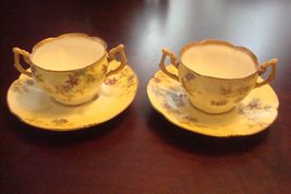 DOULTON &amp; CO 2 Cups and Saucers (Staffordshire, UK) - ca 1882-1902 [92B] - £95.79 GBP