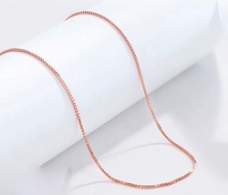 18ct Solid Rose Gold Fine Box Chain Necklace, 18K, Au750, chain, customise, gift - £135.60 GBP
