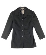John Paul Richard Women&#39;s S Textured Cotton Black Trench Pea Coat Unifor... - $46.32 CAD