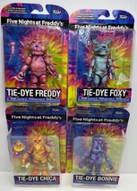4 Funko Action Figure: Five Nights at Freddy&#39;s-Tie-Dye Chica-Freddy-Bonnie-Foxy  - £70.25 GBP