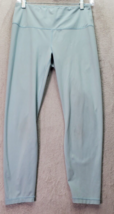 Yogalicious Lux Legging Womens Large Blue Stretch Squat Proof Elastic Waist Logo - £14.44 GBP