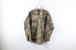 Vintage 90s Mens Medium Faded Realtree Camouflage Chamois Cloth Button Shirt USA - £62.26 GBP