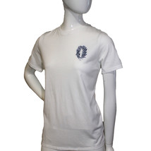 Lands End Women&#39;s Size Small Short Sleeve T-Shirt, White, Branch Wreath 1935 - £11.74 GBP