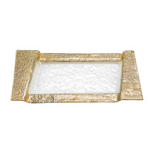 13&quot; Handcrafted Gold Snack Or Vanity Tray - £70.71 GBP