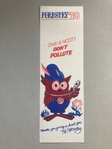 Vintage Collectible 1976 bookmark woodsy owl forestry 76 70&#39;s and 80&#39;s i... - $6.50