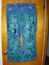 Zana Di Womens Blue Jeans Hand Painted by Tammy Ranay Size 24 One of a Kind - $59.99