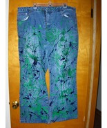 Zana Di Womens Blue Jeans Hand Painted by Tammy Ranay Size 24 One of a Kind - £47.95 GBP